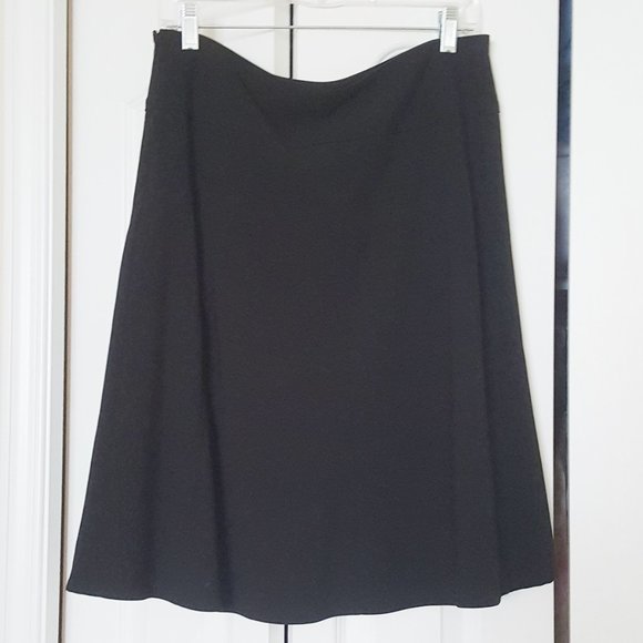 Reitmans A-line Skirt Faux Wrap in Black Midi Length Lined - Picture 6 of 16